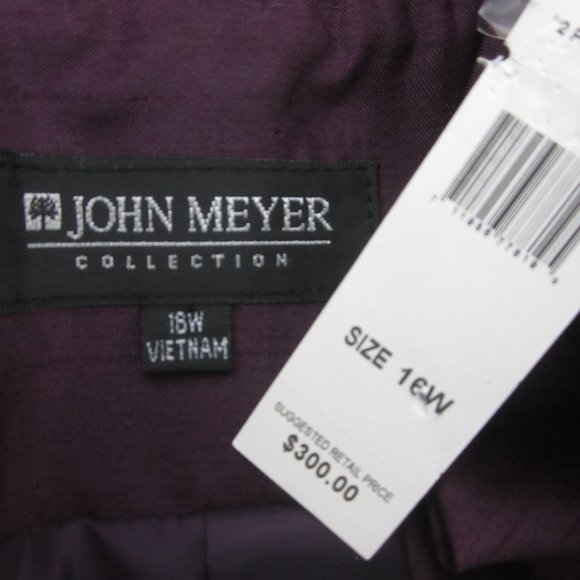 New John Meyer Womens 16W Berry Purple LS Ruffle Trim Blazer Sash NWT $300.00 XL - Picture 3 of 11